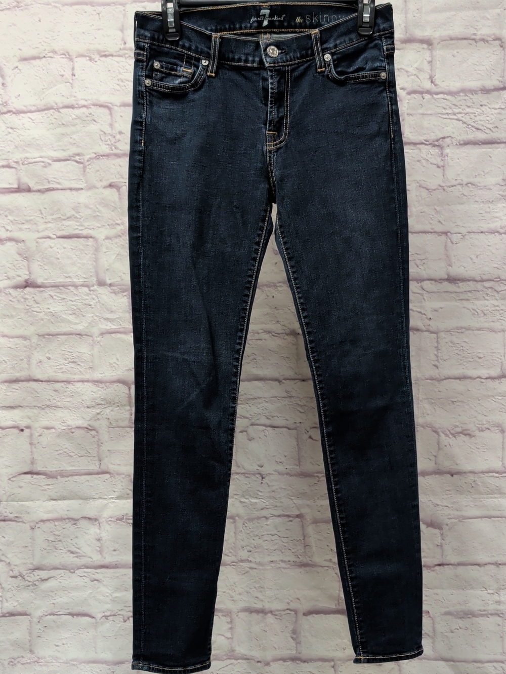 7 For All Mankind Dark Indigo Skinny Jeans - Size 27